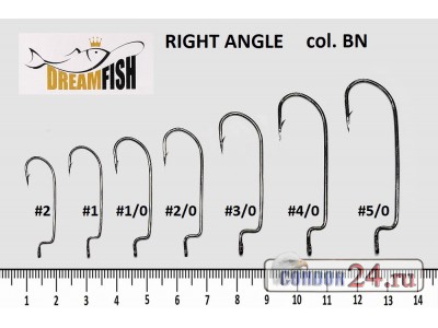 Крючки офсетные Dream Fish Right Angle OH-R-BN, кор.100 шт.